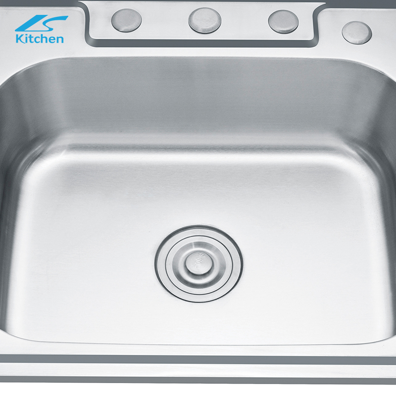 Multi-Tap Hole Modern Kitchen and Bath Washing Basin Stainless Steel Silver Sink in Workstation