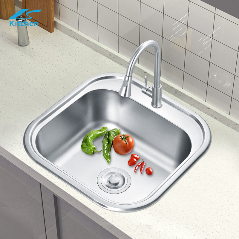 Corner Sink Silver 304 Stainless Steel Small Round Single Bowl Undermount Kitchen Sink - Best Farmhouse Sink
