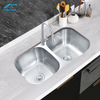 Modern Minimalist Double Bowls Sink Kitchen Stainless Steel Undermount Installation Nano Surface Fashion Kitchen Sink
