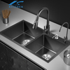 Black Double Stainless Steel Undermount Kitchen Sink