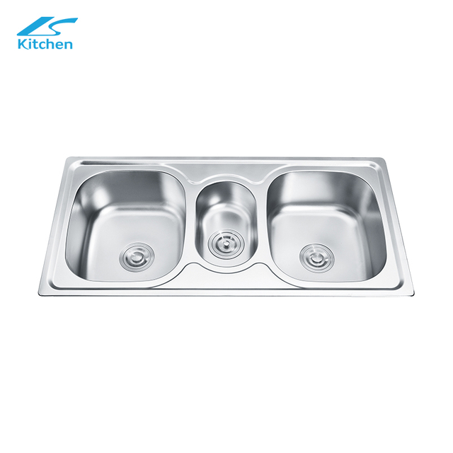 Industrial Triple Bowl Stainless Steel Sink / Kitchen Sink