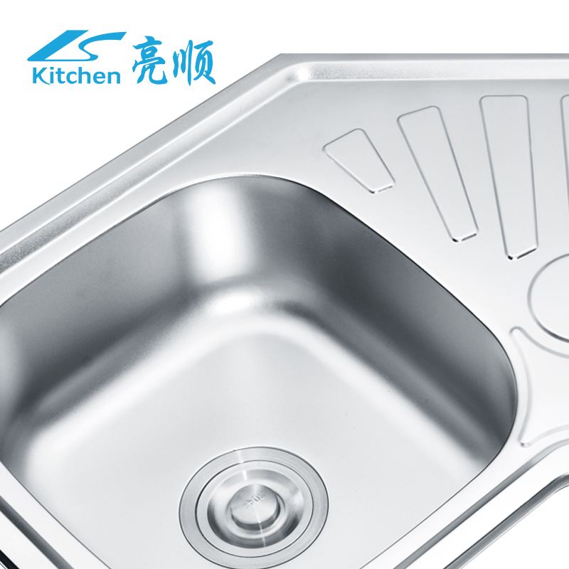 Stainless steel special design 2 bowl 1 drain butterfly shape kitchen sink 10862