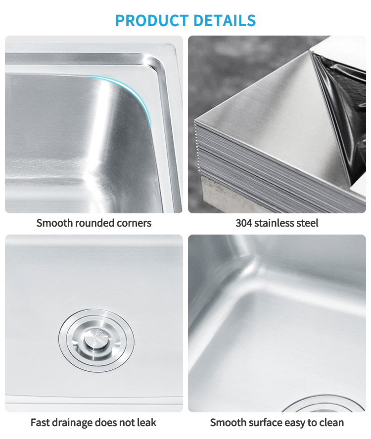  Undermount Corner Stainless Steel Single Bowl Kitchen Sink with Cutting Board – Square One-Hole Design, Ideal for Farmhouse Kitchens, Deep Basin