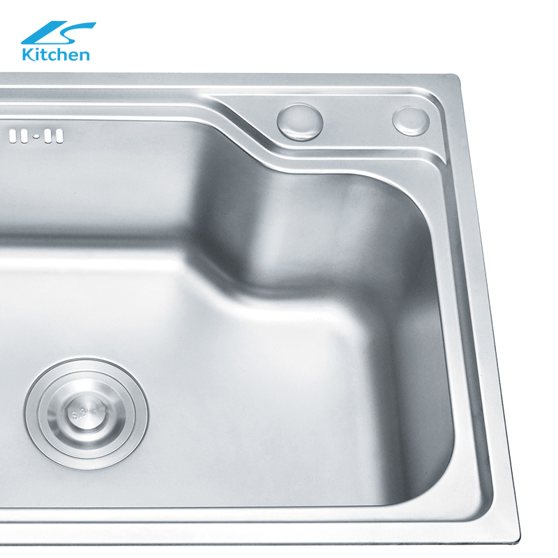 Stainless Steel Rectangular House Kitchen Sink with Double Faucet Holes – Ideal for Home and Commercial Use | Above Counter Kitchen Sink