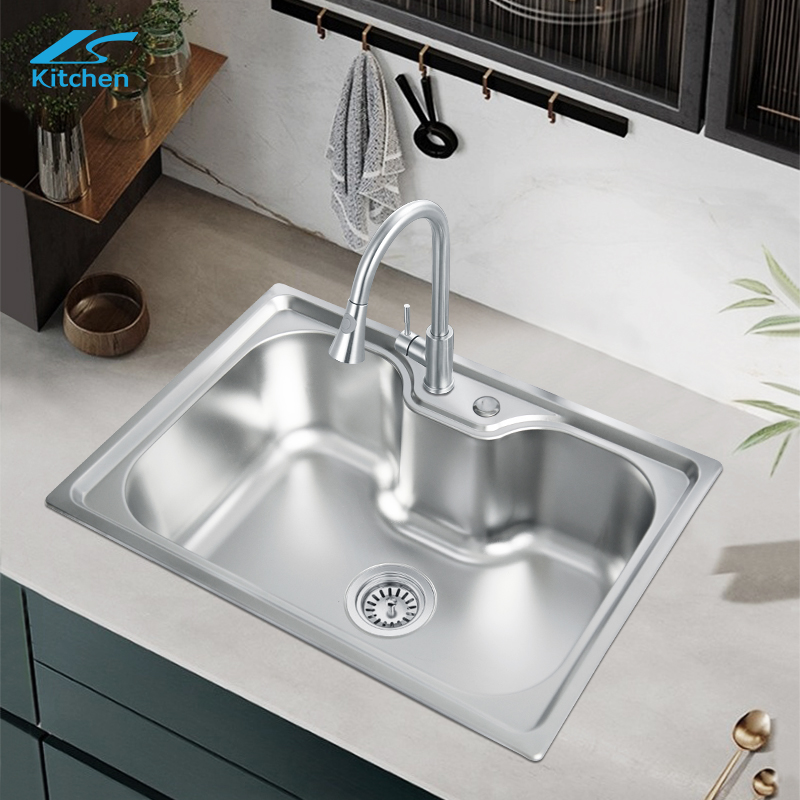 Hotselling SUS 304 pressing Topmount Single Bowl Kitchen Sink Luxurious Design