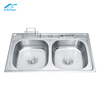 Stainless Steel Topmount Kitchen Sink With Knife-Holder Multifunction Double Bowl sink