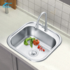 LS-4848F 201/304 Stainless Steel Single Kitchen Sink Brushed Above Counter Sink Vegetable Sink