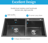 Handmade single bowl kitchen sink 304 stainless steel black sink double bowl undermount sink LS8045S-2