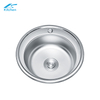 Wholesale 304/201 Anti-rust Stainless Steel Cover Mount Round Kitchen Sink Press Sink Portable