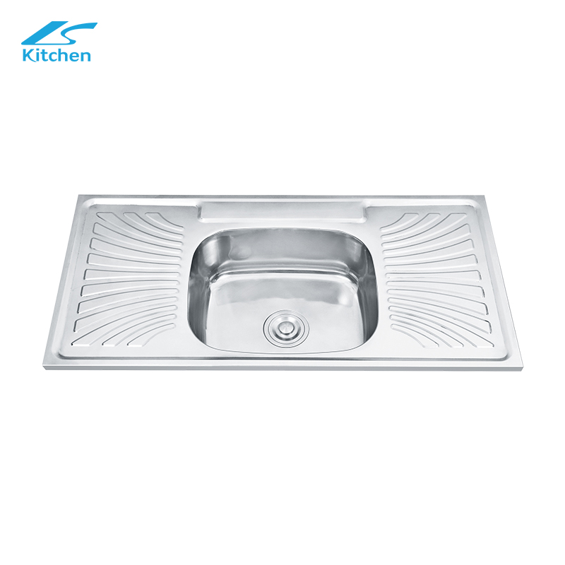 New Design Kitchen Sink Stainless Steel Cheap price Press Water Sink With Drainboard