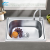 Hot Family Kitchen Sink Rectangle Round Corner Single Bowl House Kitchen Sink Washing Bowl and Dishing Bowl