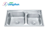 LS-7642D China Factory High Quality 201/304 Stainless Steel Commercial sink double bowl Sink 