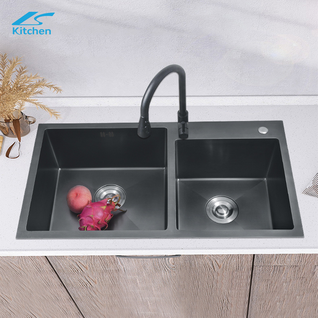 LS-7843HB Hot Sales black handmade sink Supplier Farmhouse Kitchen Sink