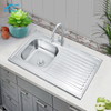 10060 UK style Restaurant Kitchen Equipment High quality single bowl drainboard 304/201 stainless steel sink