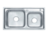 LS-7540D China Factory Price Stainless Steel Kitchen double bowl square Sink 