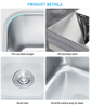 Single Bowl Undrnount Kitchen Sink Stainless Corner Laundry Sink