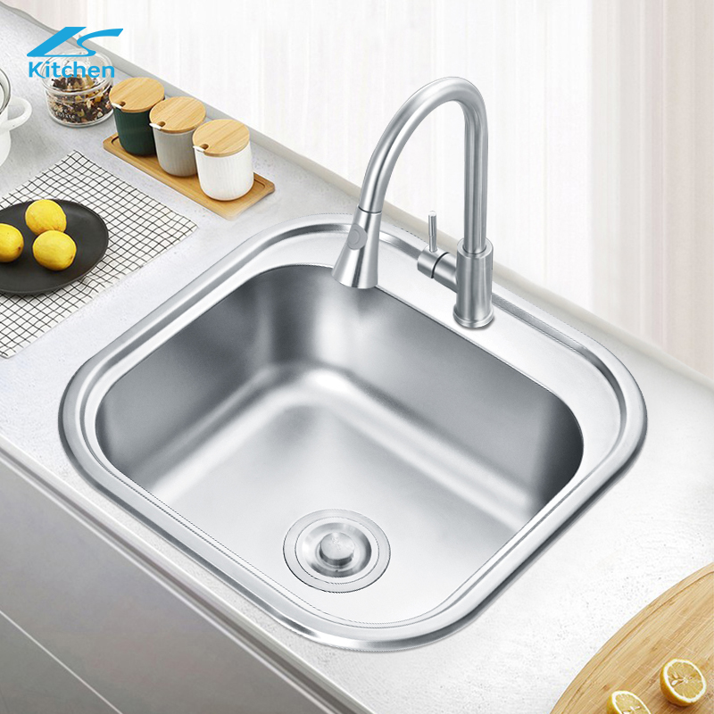 Corner Sink Silver 304 Stainless Steel Small Round Single Bowl Undermount Kitchen Sink - Best Farmhouse Sink