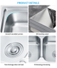 Best Quality Stainless Steel Double Bowl Kitchen Sink Rectangular Shape above Counter Factory Installation with One Holes
