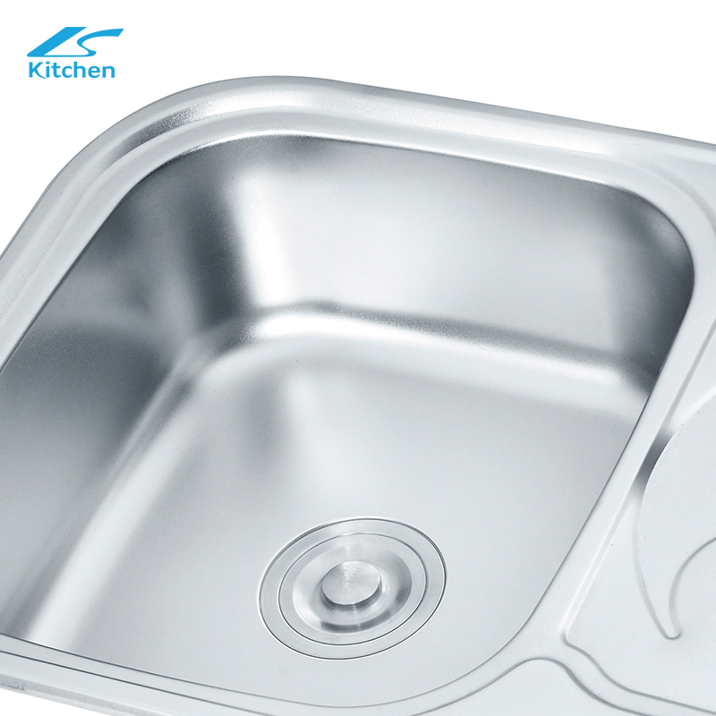 Wholesale SUS304/201 Press Kitchen Round Corner Sink Garden Sink Water Wash Kitchen Sink With Drainboard