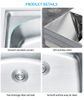 China Direct Sale Factory Silver Large Kitchen Sink Stainless Steel Single Bowl Kitchen Sink