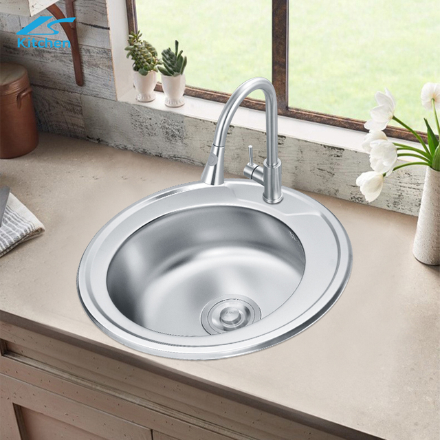 Circular flume arab countries Stainless Steel Round Shape Kitchen Sink 