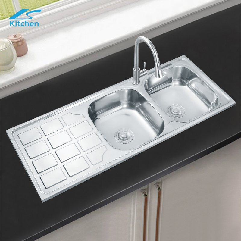 LS-12046B Modern accessories undermount large 304 double bowl basin sinks