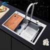 LS6045FA1-Stain Waterfall Kitchen Sinks Sale Price Modern White Bar Double Stainless Steel Farmhouse Kitchen Sink