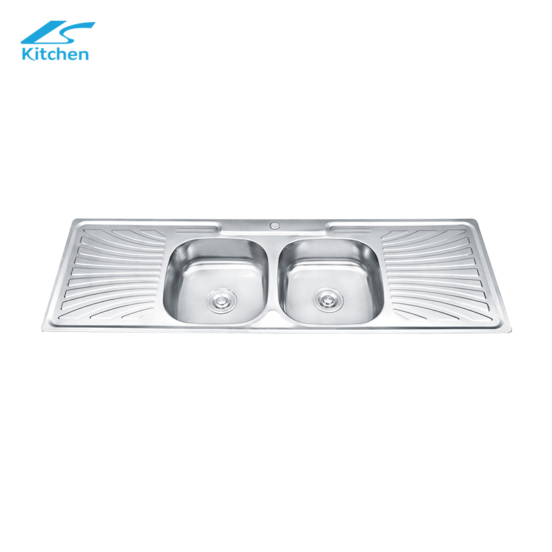 Useful kitchen sink stainless steel, large kitchen double sink with double drain plate