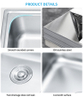 Farmhouse Stainless Steel Double Above Counter Sink Rectangular Bowl Kitchen Sink 3 Years Warranty 