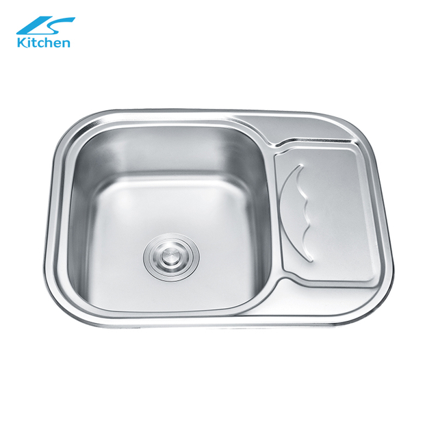 Wholesale SUS304/201 Press Kitchen Round Corner Sink Garden Sink Water Wash Kitchen Sink With Drainboard