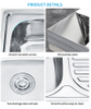 Hot sale Unique 304 Stainless Steel Single Basin Kitchen Laundry Sink Square Design Deep Drainboard Single Basin
