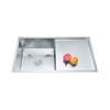 Drop-in Single Bowl with Drainboard Stainless Steel Sink Handmade Kitchen Sink