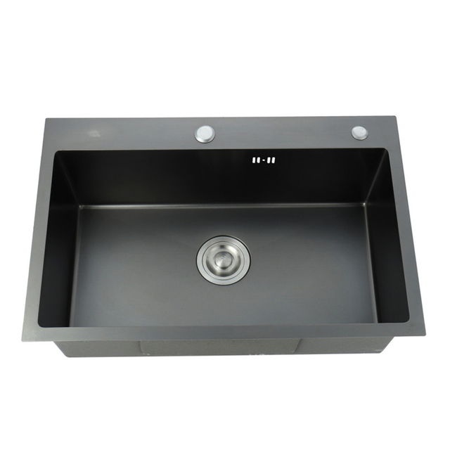 K Durable 304 Hidden Sink Luxury Cup Rinser Sink black nano handmade soap dispenser kitchen sink