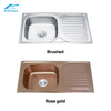 Rose Gold SUS 304 Stainless Steel Single Bowl Kitchen Sink with Utility Shelf – Top Mount Design for Home and Rural Kitchens – Deep Basin & Modern House Sink