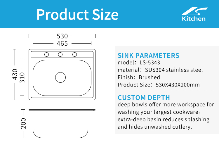 RV Kitchen Stainless Steel Round Hand Wash Basin Durable Sink 