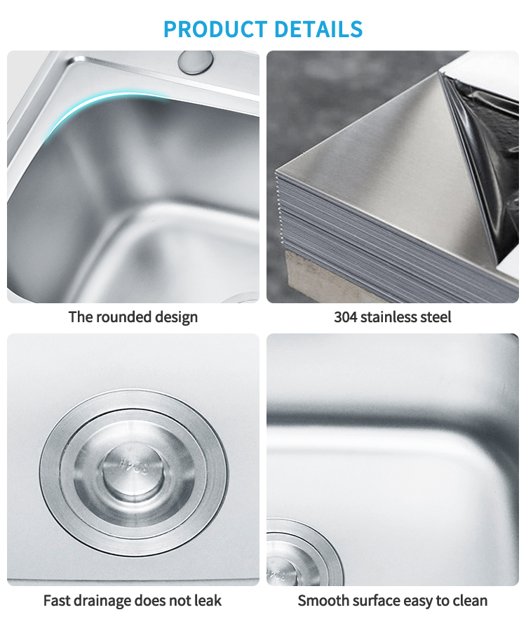 RV Kitchen Stainless Steel Round Hand Wash Basin Durable Sink 