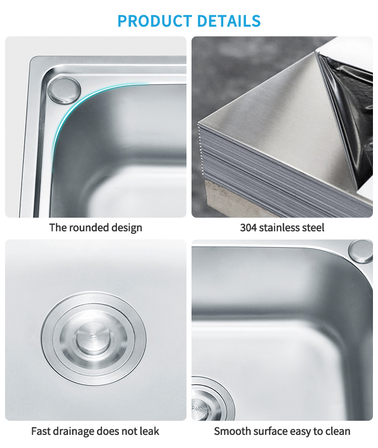 Hot Sale Washing and Cooking Basin 304 Stainless Steel Pressing Sink Deep Wash Basin Suitable for Home Farmhouse Workstation