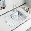 Wholesale SUS304/201 Press Kitchen Round Corner Sink Garden Sink Water Wash Kitchen Sink With Drainboard