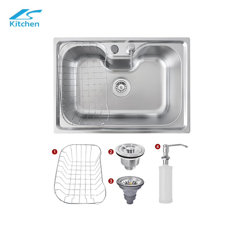 Hotselling SUS 304 pressing Topmount Single Bowl Kitchen Sink Luxurious Design