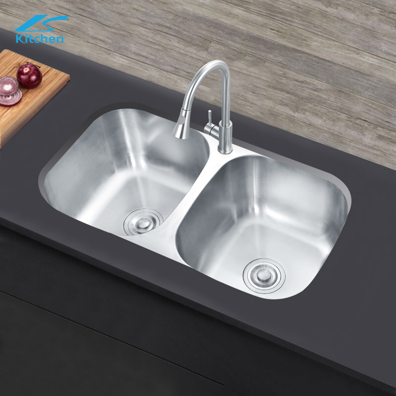 Modern Minimalist Double Bowls Sink Kitchen Stainless Steel Undermount Installation Nano Surface Fashion Kitchen Sink