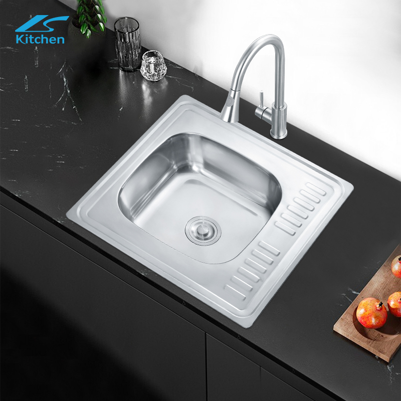 LS-6060 Stainless Steel Standard Size Kitchen Sink with Drainboard