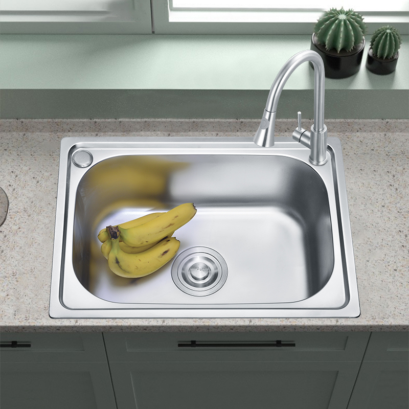 Single basin above counter stainless steel kitchen sink with nice material