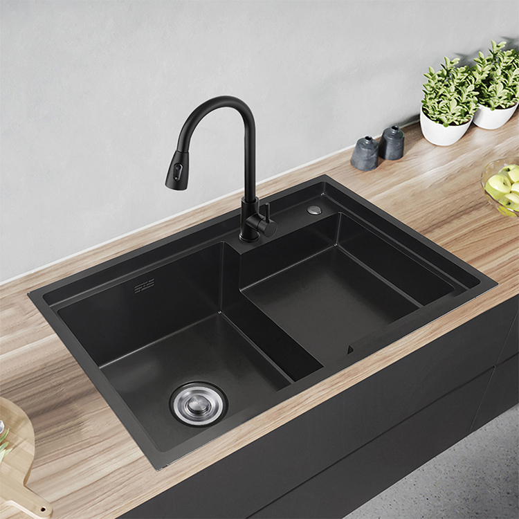 Topmount Gunmetal Black Single Bowl Rectangular Handmade Kitchen Sink Stainless Steel with Workstation sink