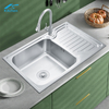  Undermount Corner Stainless Steel Single Bowl Kitchen Sink with Cutting Board – Square One-Hole Design, Ideal for Farmhouse Kitchens, Deep Basin