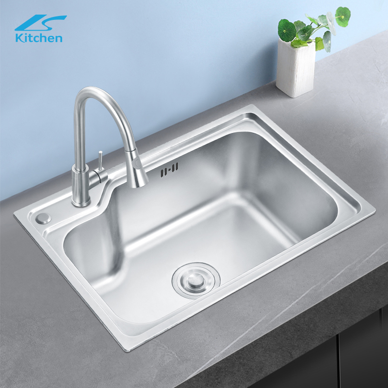 Large Size Cooking Basin Brushed Single Bowl Stainless Steel Small Kitchen Sink