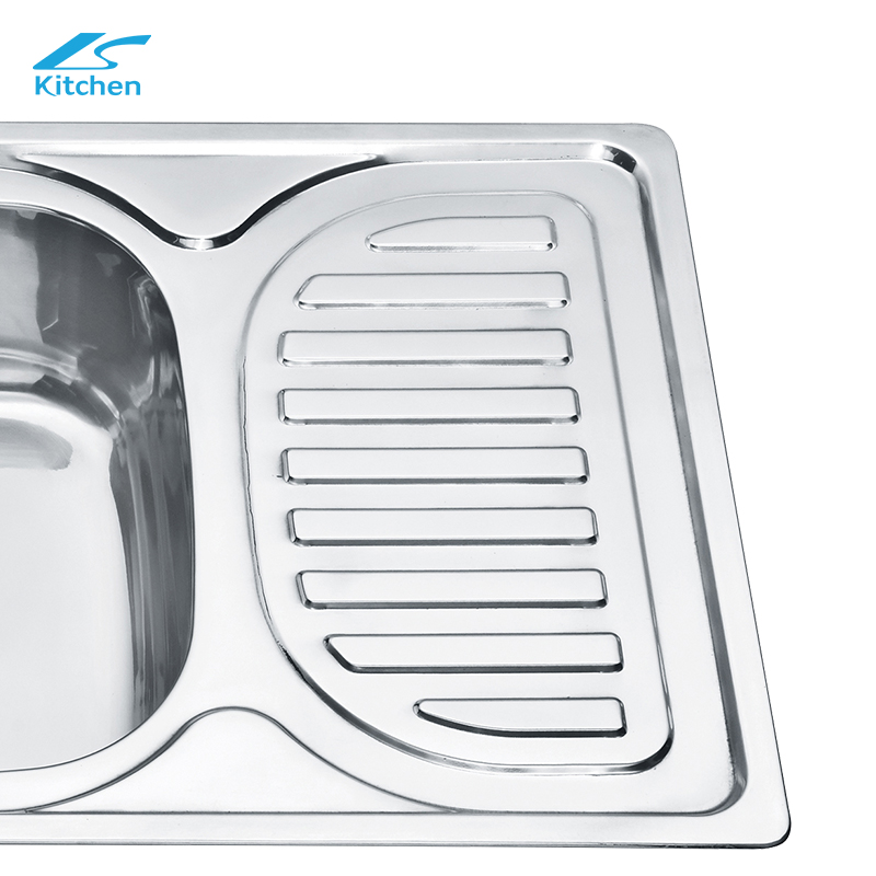 Hot sale Unique 304 Stainless Steel Single Basin Kitchen Laundry Sink Square Design Deep Drainboard Single Basin