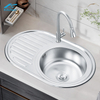 stainless steel sinks kitchen deep washing sink bowl big size with faucet hole