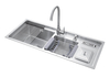 Hot Sale Large 304/201 Stainless steel Sink double bowl with trash can for kitchen or Restaurant