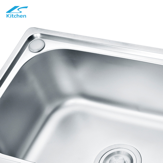 Single basin above counter stainless steel kitchen sink with nice material