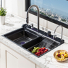 Smart Golden Luxury 304 Stainless Steel Nano Waterfall Rainfall Honeycomb Piano Key Kitchen Sink